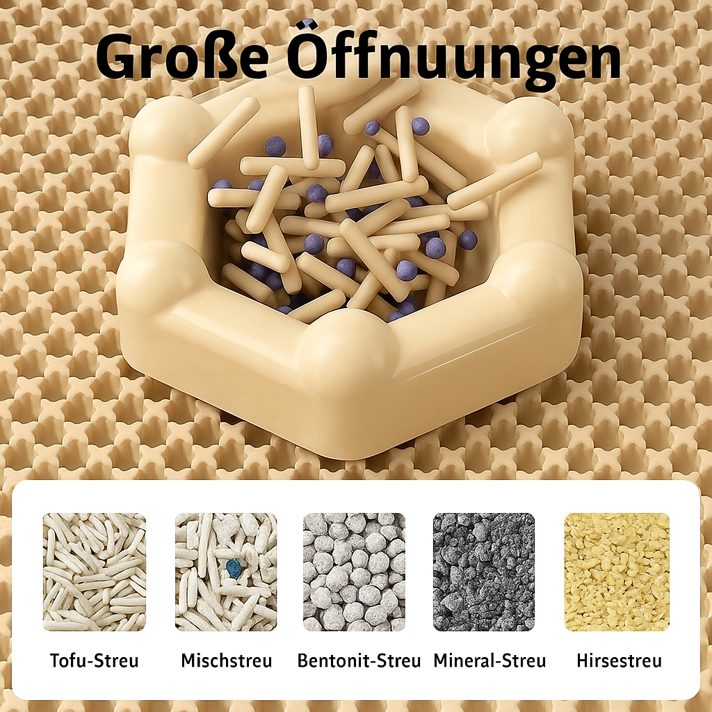 🐾Katzenstreumatte mit doppeltem Wabendesign🐾